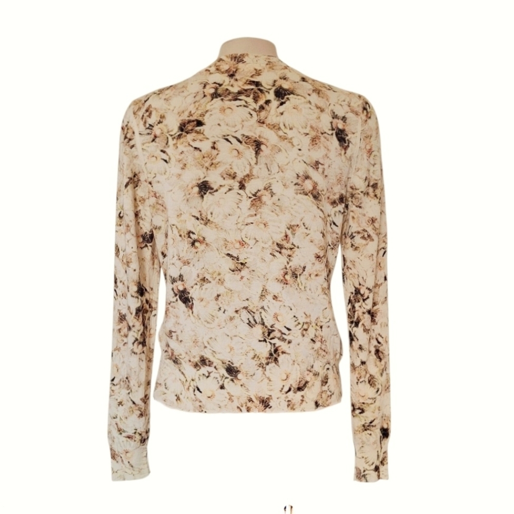 Chloe Faded Floral Wool Cardigan Sweater M - Picture 4 of 7